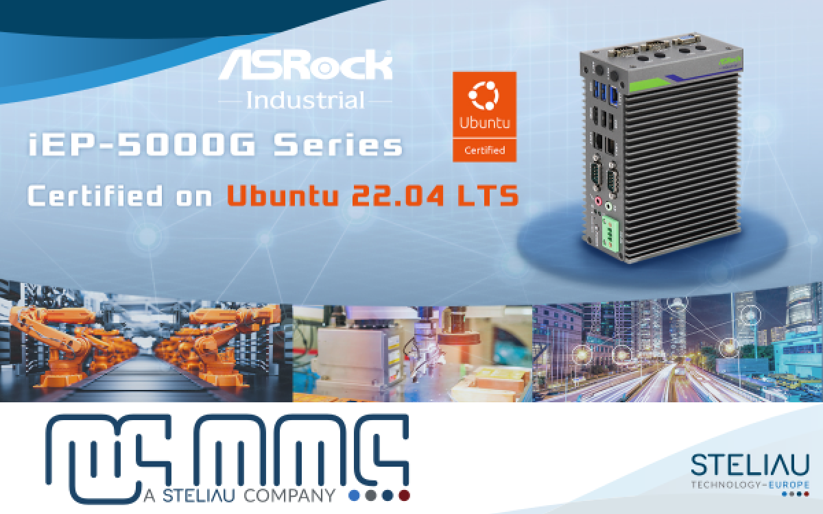 El iEP-5000G de ASRock Industrial ya está certificado para Ubuntu 22.04 LTS, lo que garantiza un rendimiento y fiabilidad de la AIoT